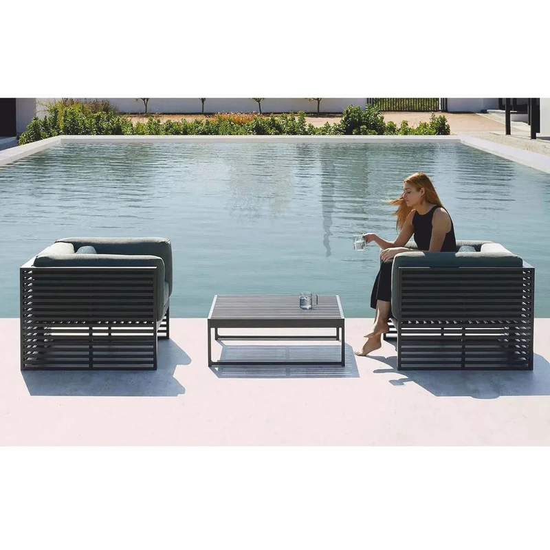 Casa Padrino Luxus Outdoor Garten Sessel Grün / Schwarz 100 cm - Hotel & Garten Möbel