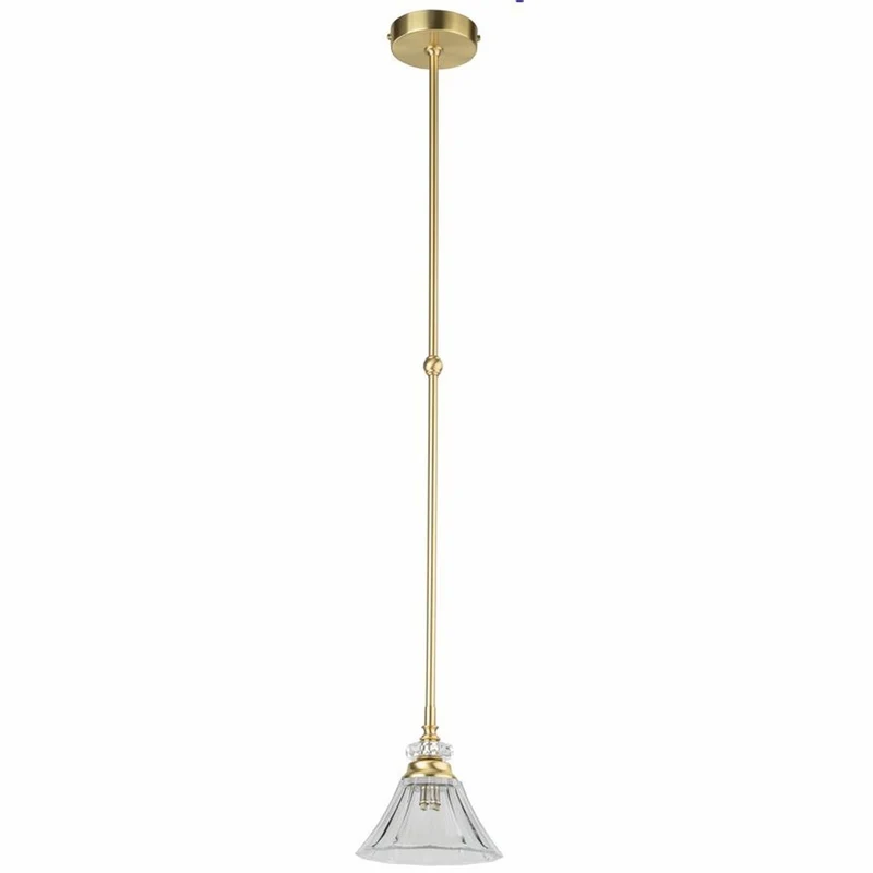 Casa Padrino Luxus Barock Kristall Hängeleuchte Matt Gold Ø 15 x H. 70 cm