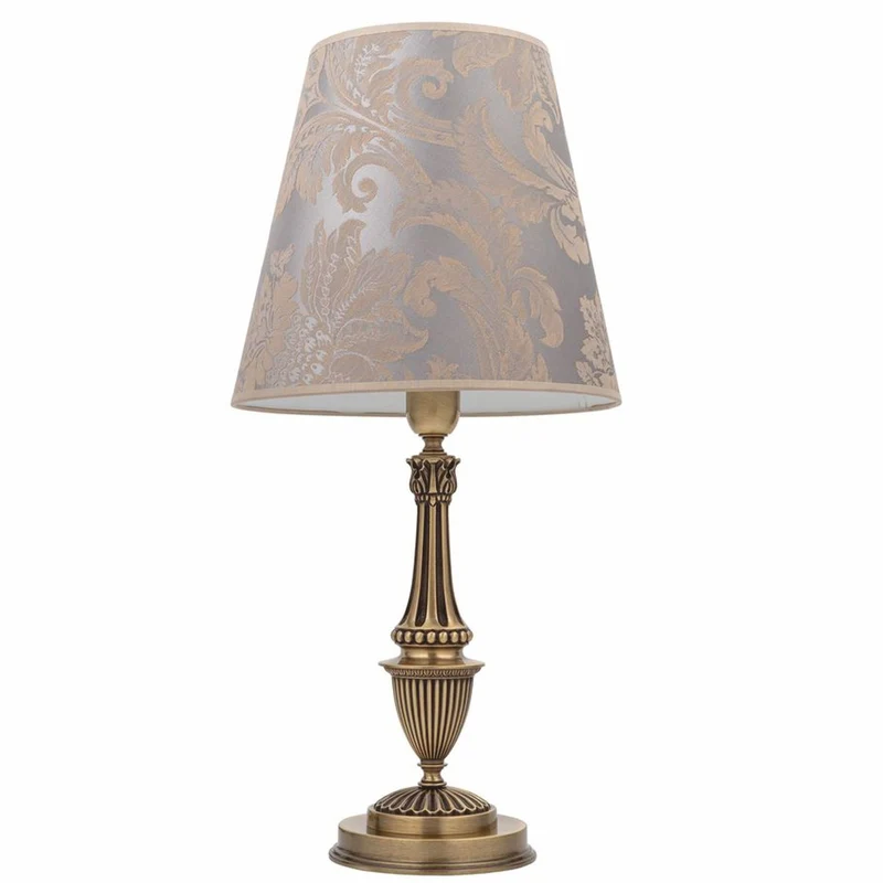 Casa Padrino Luxus Barock Tischleuchte Messing mit Patina / Silber / Braun H. 64 cm