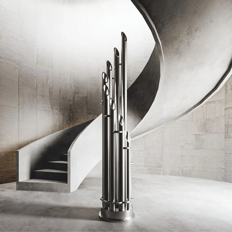 Casa Padrino Luxus Heizung Silber H. 190 cm - Freistehender Edelstahl Heizkörper