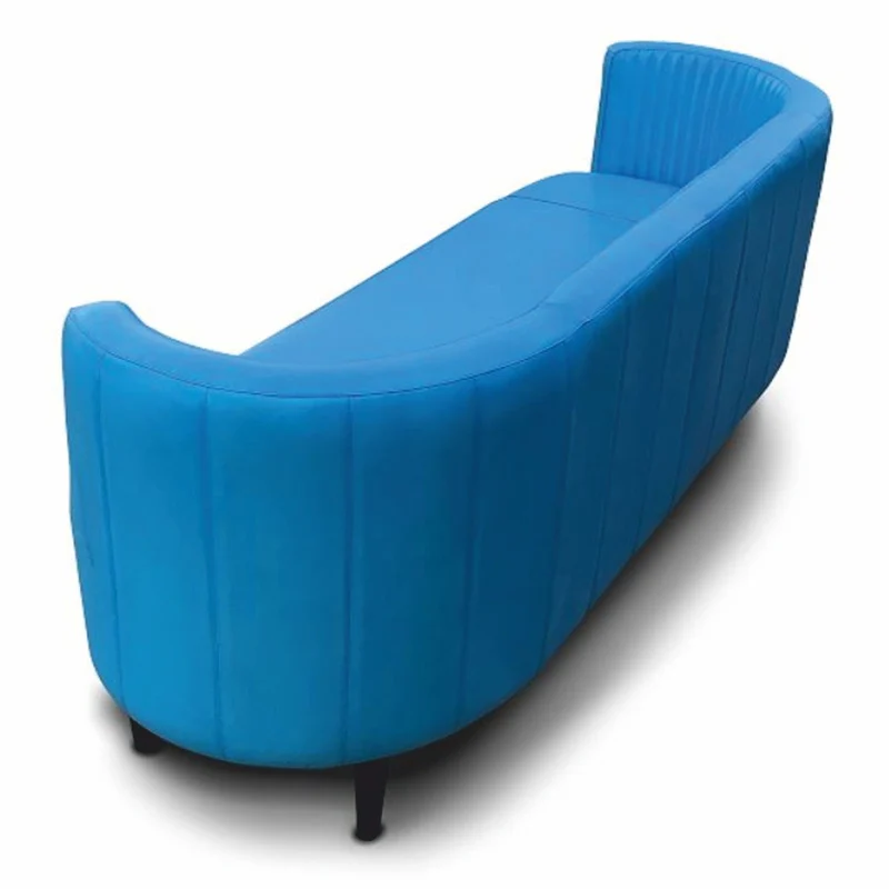 Casa Padrino Luxus Leder Sofa Blau / Schwarz 180 cm - Echtleder Wohnzimmer Möbel