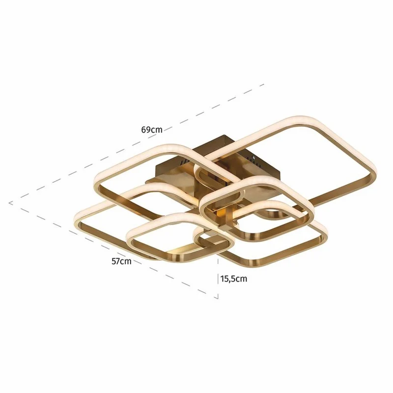 Casa Padrino Luxus LED Deckenleuchte Gold 69 cm - Luxus LED Leuchten