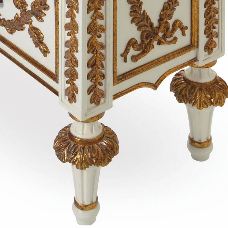 Casa Padrino Luxus Barock Kommode Elfenbein / Gold 135 cm - Barock Möbel