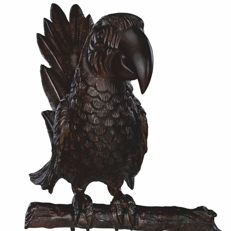 Casa Padrino Luxus Deko Bronze Skulptur Papageien auf Ast H. 150 cm - Deko Figur