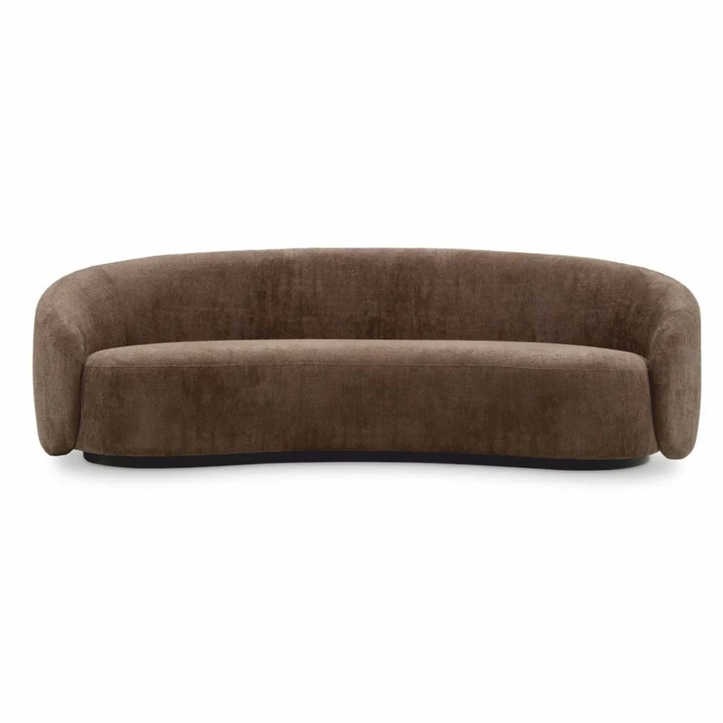 Casa Padrino Luxus Sofa Braun / Schwarz 235 cm - Gebogenes Wohnzimmer Sofa