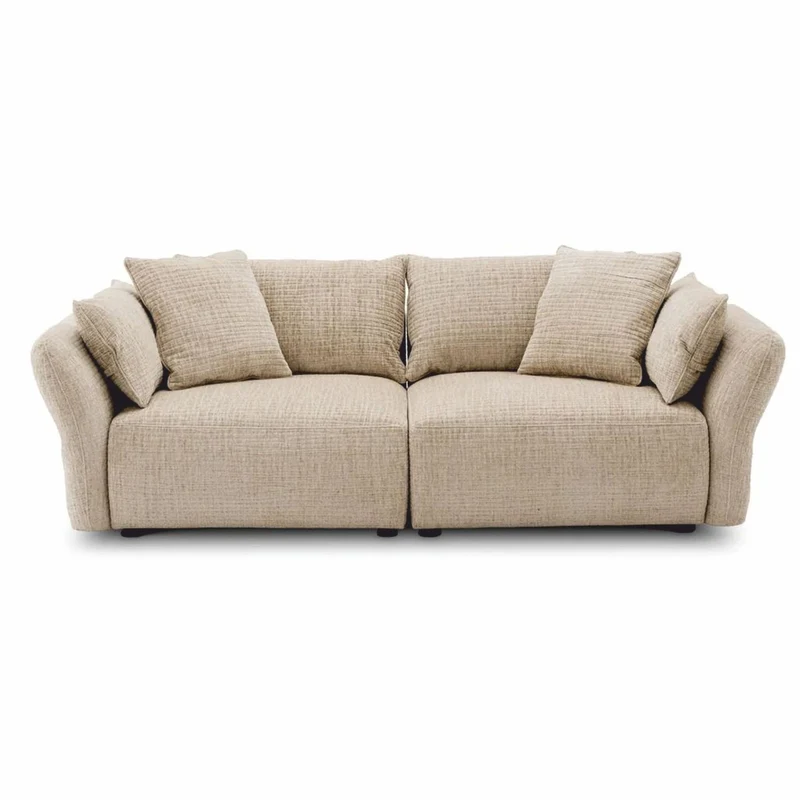 Casa Padrino Luxus Sofa Creme 234 cm - Wohnzimmer & Hotel Möbel