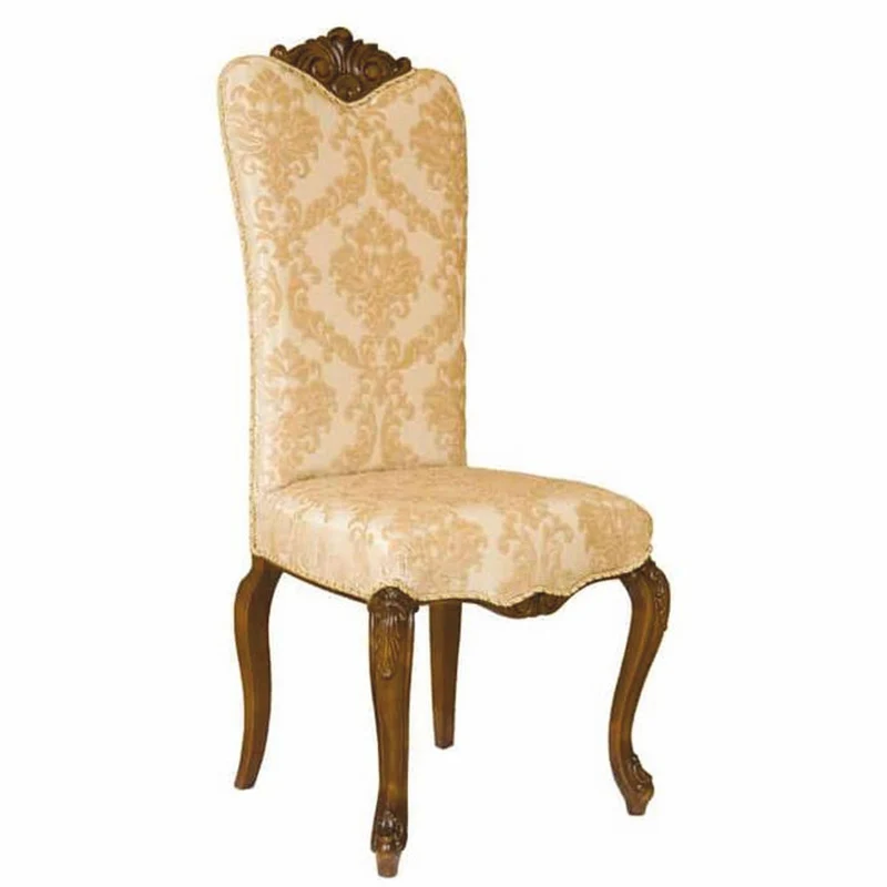 Casa Padrino Luxus Barock Esszimmer Stuhl Beige / Dunkelbraun H. 120 cm - Barock Möbel