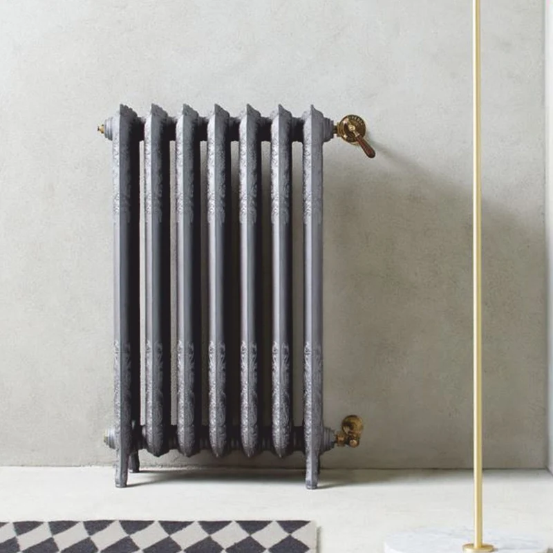 Casa Padrino Luxus Barock Heizkörper Dunkelgrau / Antik Messing 60,5 x H. 76 cm - Made in Italy