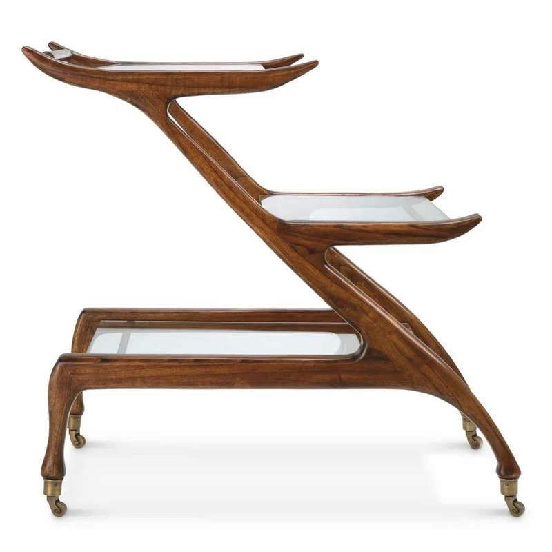 Casa Padrino Luxus Servierwagen Braun 85 x 50 x H. 80 cm - Hotel Accessoires