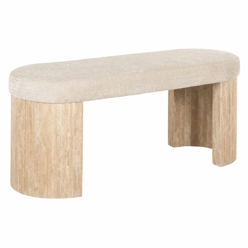 Casa Padrino Luxus Sitzbank Beige 120 cm - Wohnzimmer & Hotel Möbel