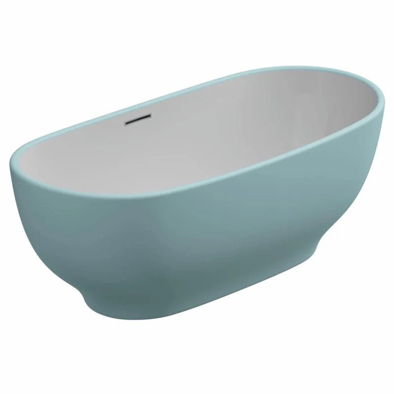 Casa Padrino Freistehende Luxus Acryl Badewanne Türkis / Weiß 170 cm - Made in Italy