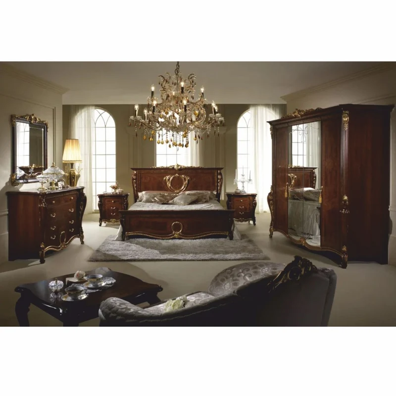 Casa Padrino Luxus Barock Kommode Dunkelbraun / Gold 133 cm - Made in Italy