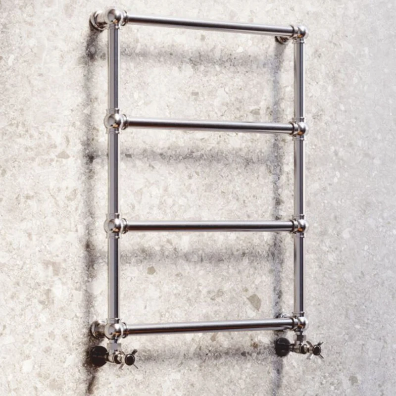 Casa Padrino Luxus Messing Handtuchwärmer Silber H. 79,7 cm - Made in Italy