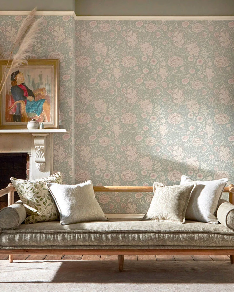 William Morris & Co. Tapet - Double Bough teal rose
