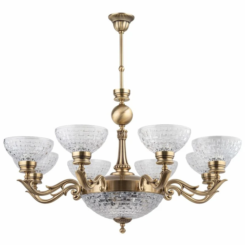 Casa Padrino Luxus Barock Kronleuchter Messing mit Patina Ø 88 x H. 70 cm