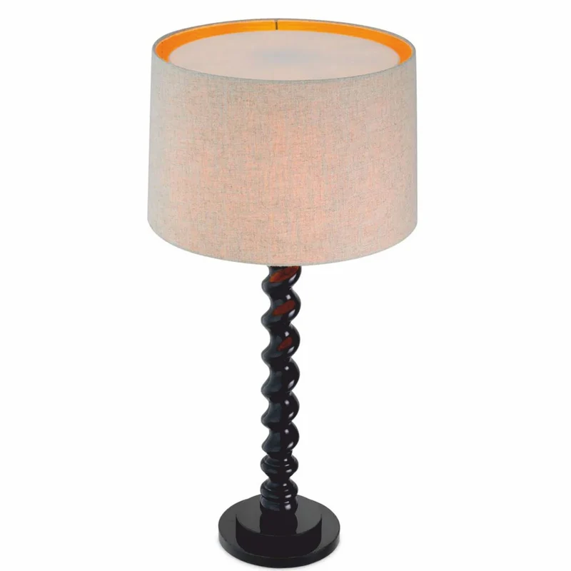 Casa Padrino Luxus Tischleuchte Schwarz / Beige H. 81 cm - Schreibtischleuchte
