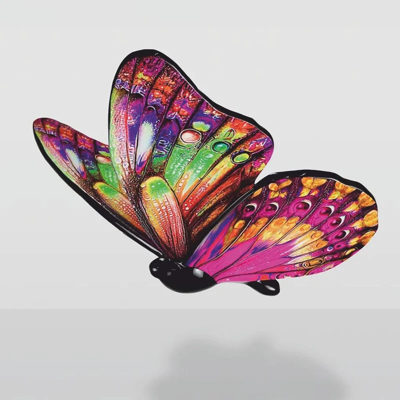 Casa Padrino Deko Skulptur Schmetterling Bunt / Schwarz 60 cm - Deko Figur