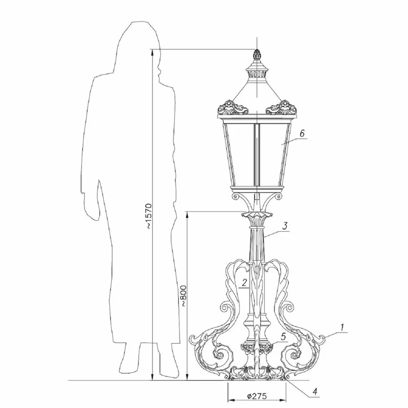 Casa Padrino Barock Sockelleuchte Weiß H. 157 cm - Barockstil Außenbeleuchtung