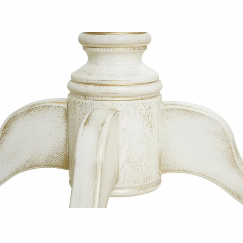 Casa Padrino Luxus Barock Esstisch Weiß / Gold 100-140 cm - Barock Esszimmer Möbel