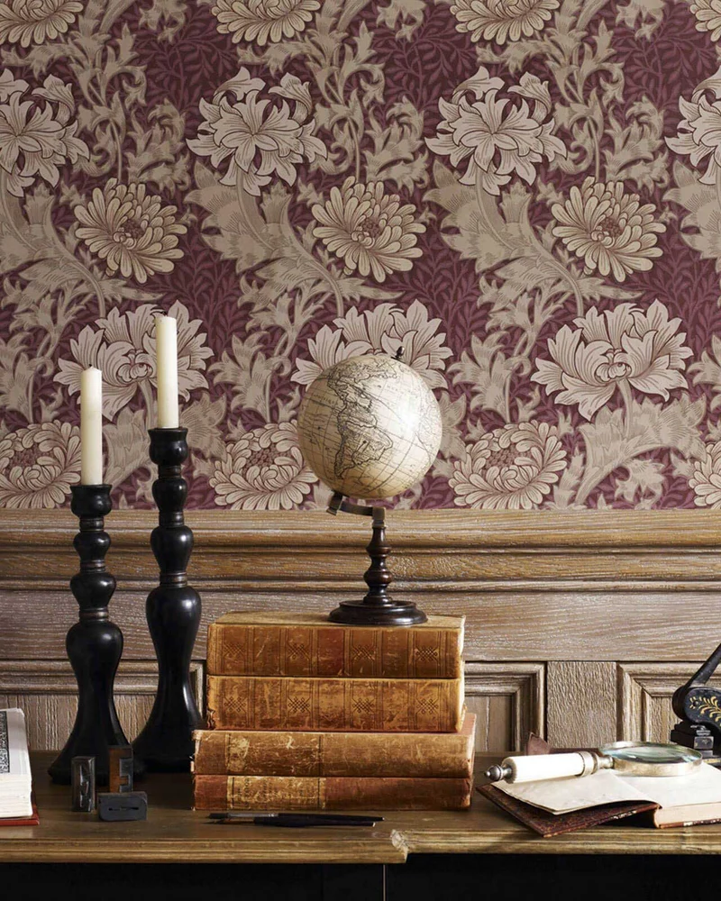 William Morris & Co. Tapet - Chrysanthemum Ivory/Canvas