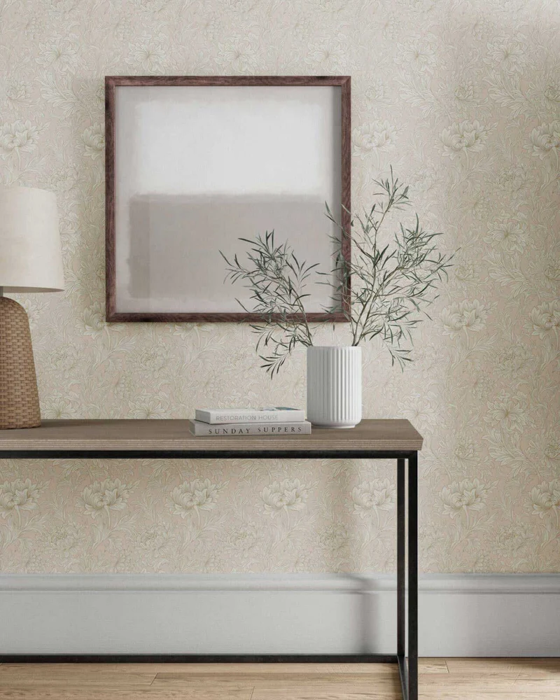 William Morris & Co. Tapet - Chrysanthemum Toile Ivory/Gold