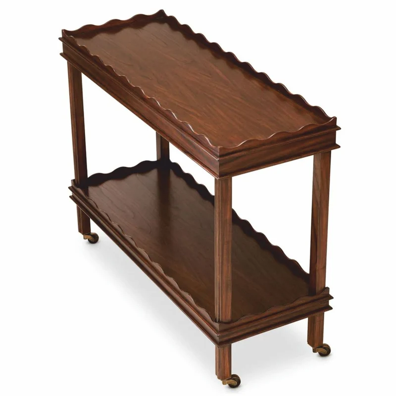 Casa Padrino Luxus Servierwagen Braun / Vintage Messing 116 cm - Hotel Trolley
