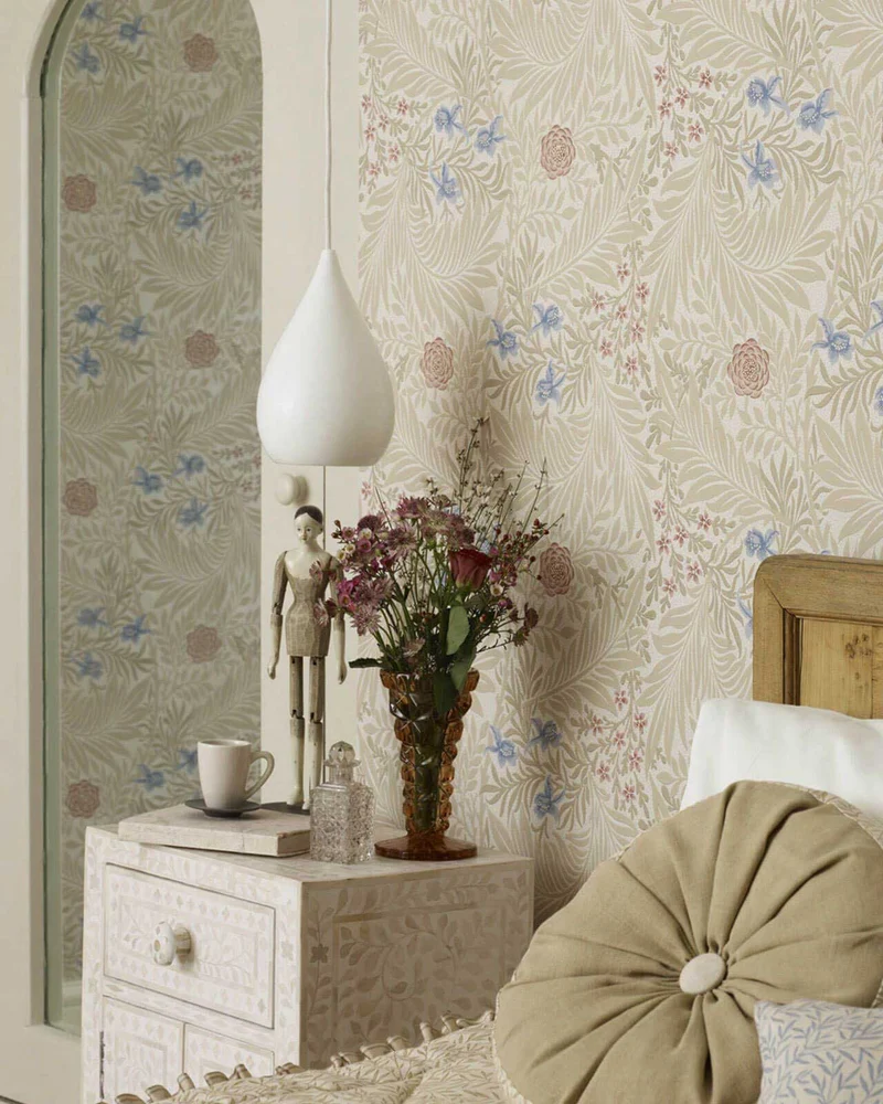 William Morris & Co. Tapet - Larkspur Olive/Lilac
