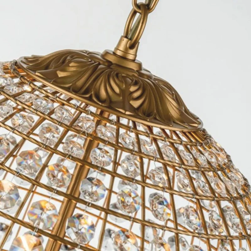 Casa Padrino Barock Kristall Kronleuchter Gold Ø 40 x H. 50 cm - Barock Leuchten