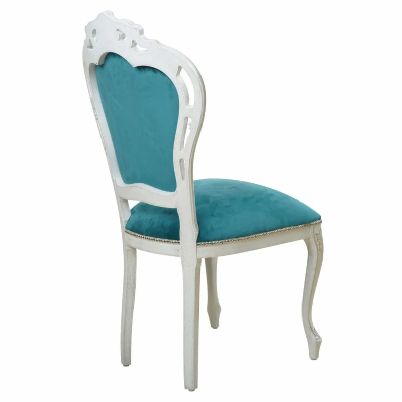Casa Padrino Luxus Barock Esszimmer Stuhl Türkis / Weiß H. 106,5 cm - Barock Möbel