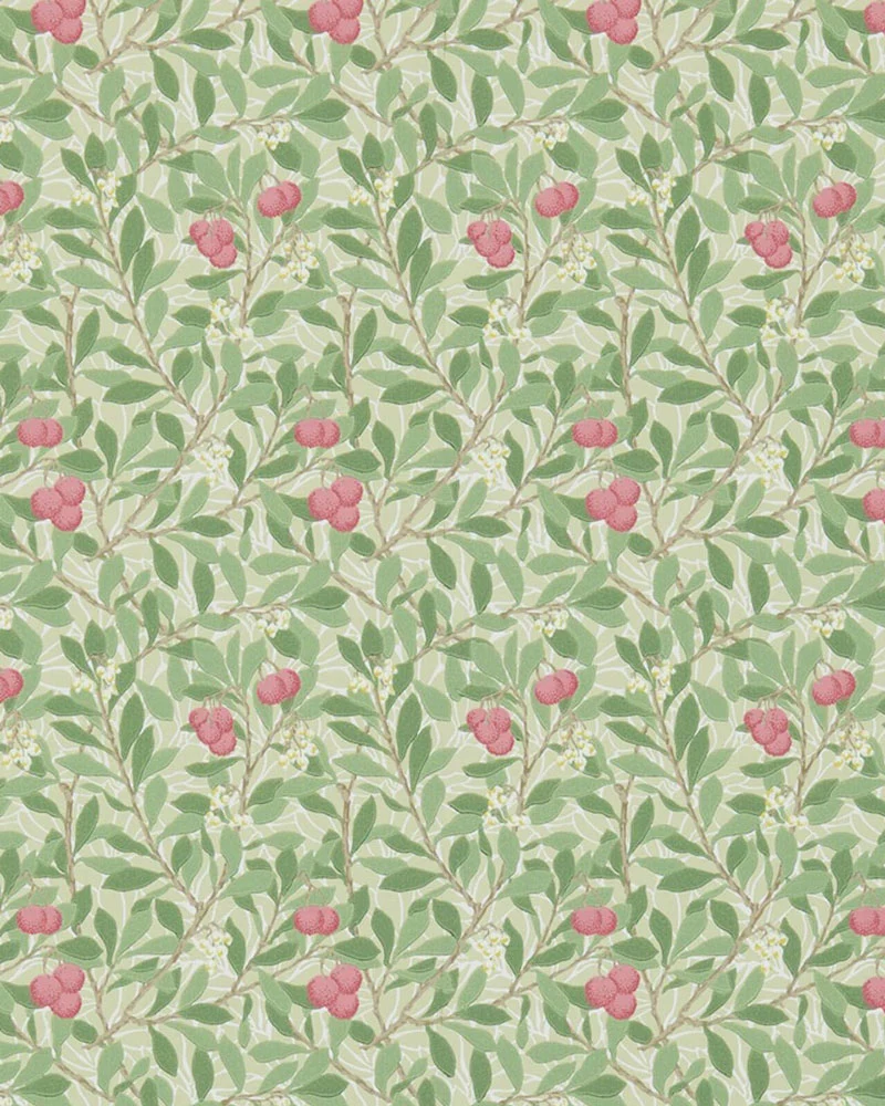 William Morris & Co. Tapet - Arbutus Olive/Pink