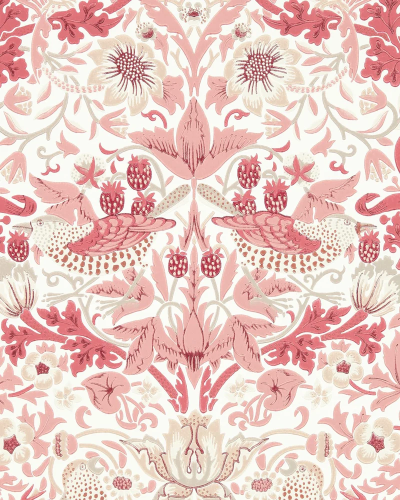 William Morris & Co. Tapet - Simply Strawberry Thief madder