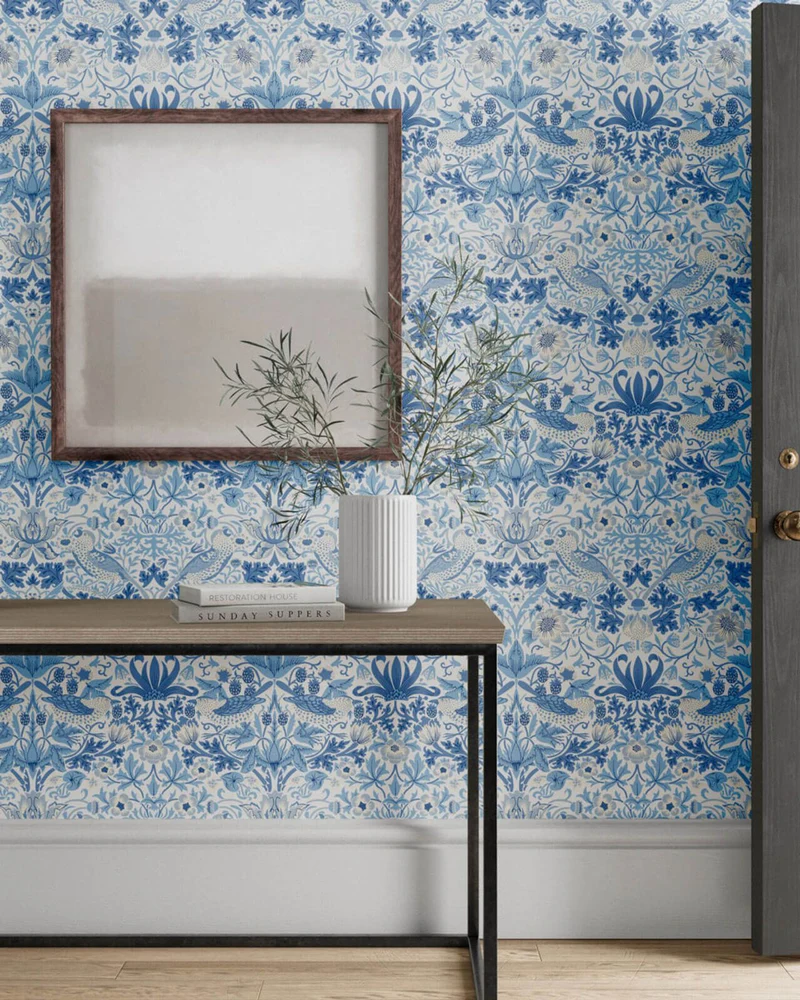 William Morris & Co. Tapet - Simply Strawberry Thief woad
