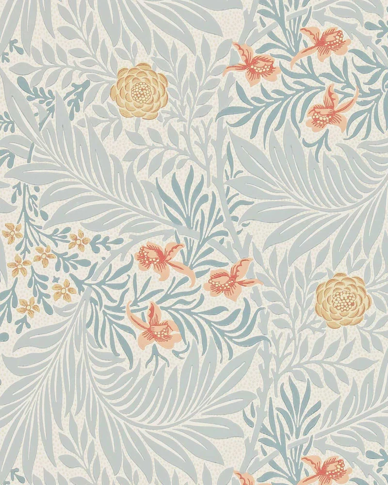 William Morris & Co. Tapet - Larkspur Slate/Russet