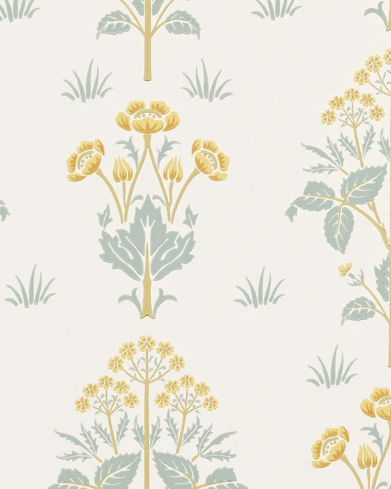William Morris & Co. Tapet - Meadow Sweet Gold/Slate