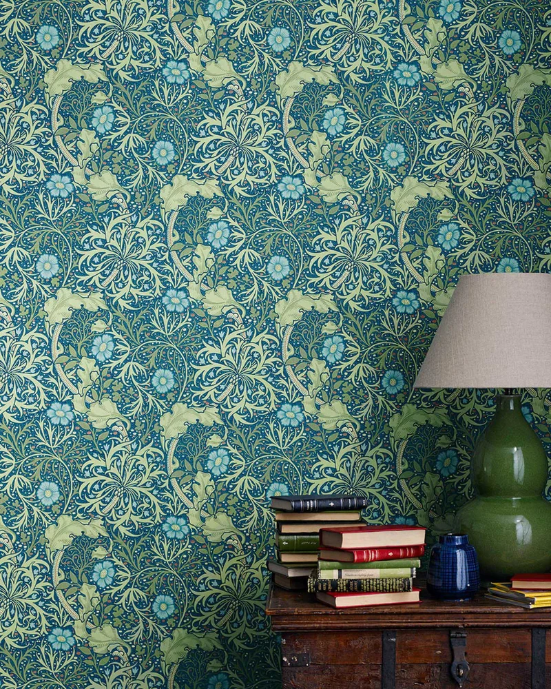William Morris & Co. Tapet - Morris Seaweed Red/Gold