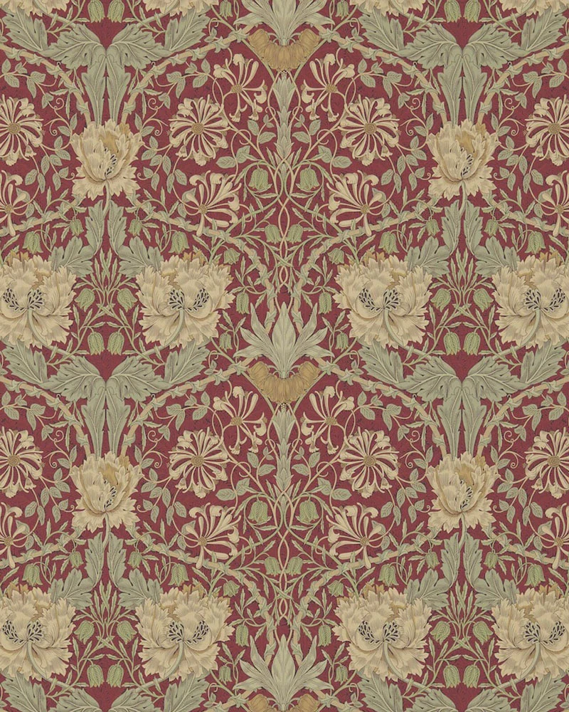 William Morris & Co. Tapet - Honeysuckle & Tulip Red/Gold