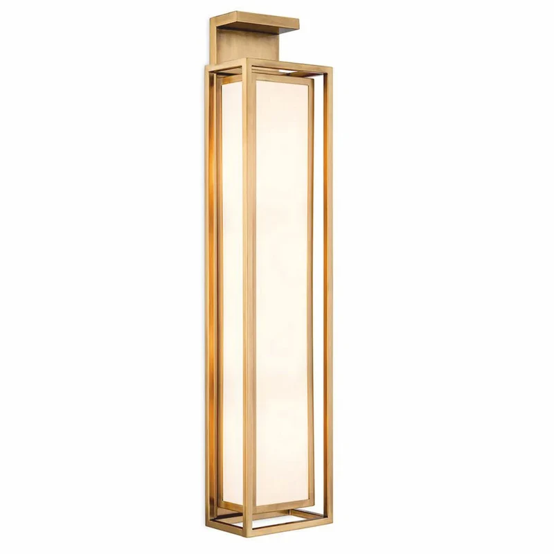 Casa Padrino Luxus Wandleuchte Antik Messing / Weiß H. 70 cm - Luxus Leuchten