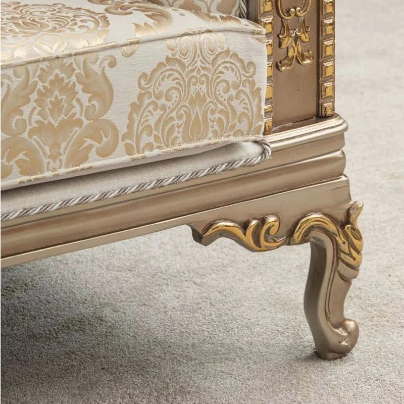 Casa Padrino Luxus Barock Wohnzimmer Set Creme / Grau / Gold - Barock Möbel