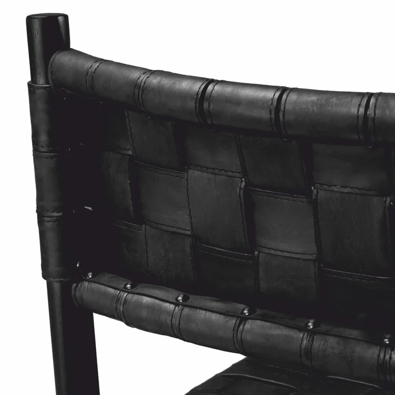 Casa Padrino Luxus Leder Esszimmer Stuhl mit Armlehnen Schwarz H. 85 cm - Luxus Möbel