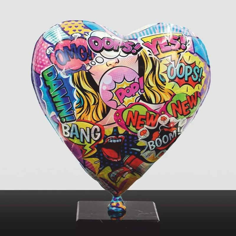 Casa Padrino Deko Luftballon in Herzform Bunt H. 30 cm - Deko Skulpturen