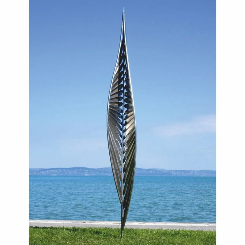 Casa Padrino Luxus Edelstahl Garten Deko Skulptur Silber H. 300 cm - Garten Skulpturen