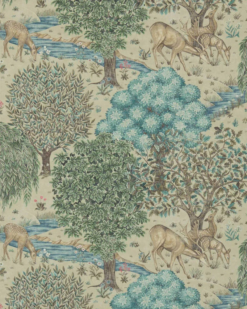William Morris & Co. Tapet - The Brook Linen Green