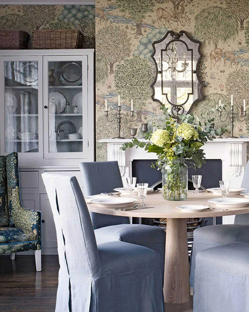 William Morris & Co. Tapet - The Brook Linen Green