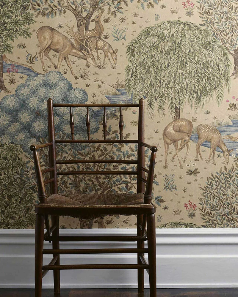 William Morris & Co. Tapet - The Brook Linen Green