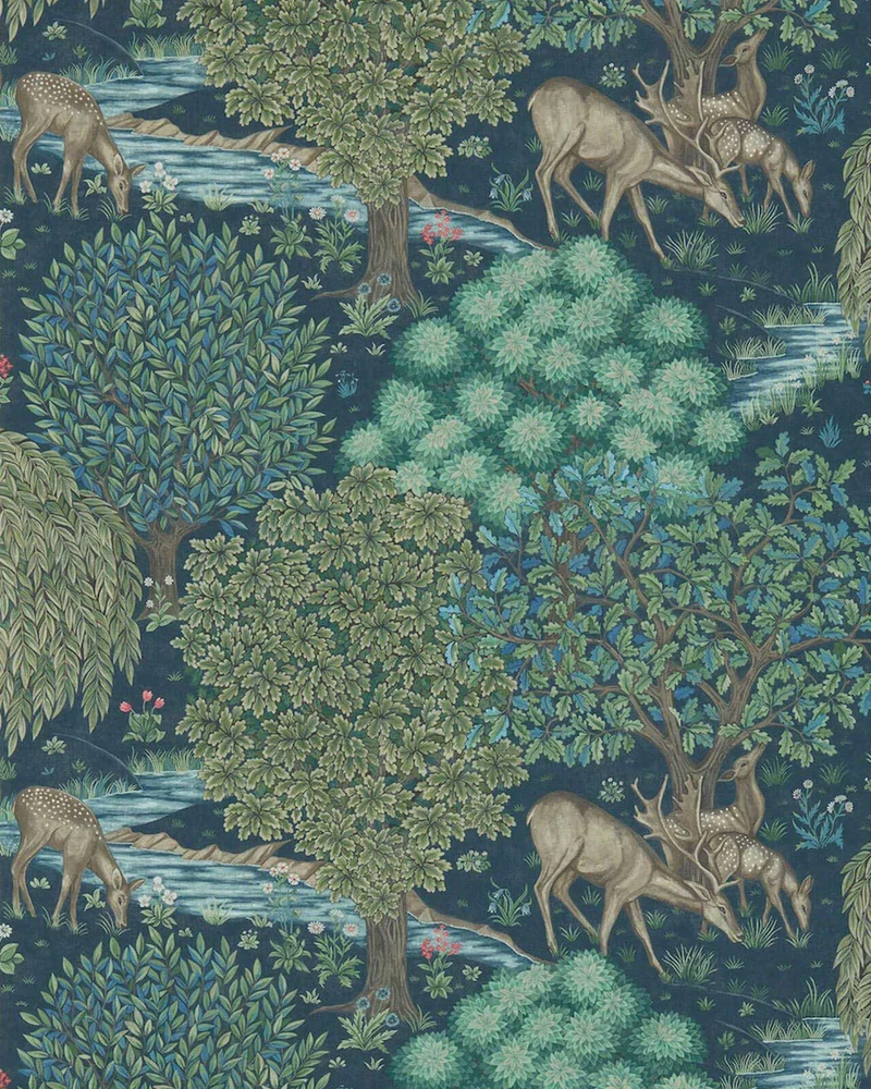 William Morris & Co. Tapet - The Brook Dark Blue
