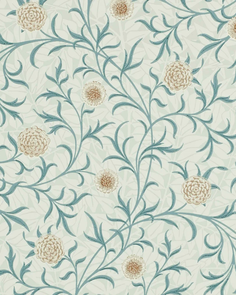 William Morris & Co. Tapet - Scroll Loden/Slate