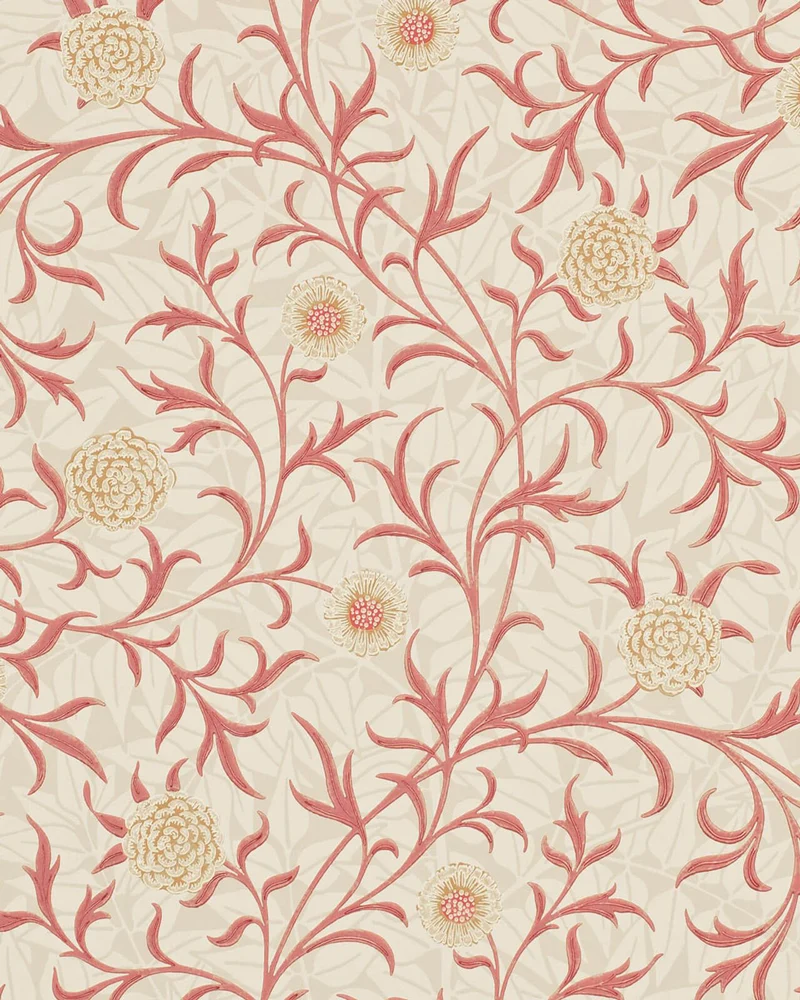 William Morris & Co. Tapet - Scroll Light brick/Buff