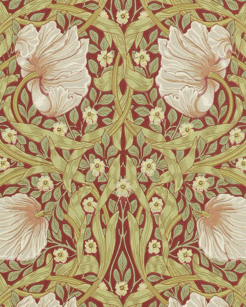 William Morris & Co. Tapet - Pimpernel Brick/Olive