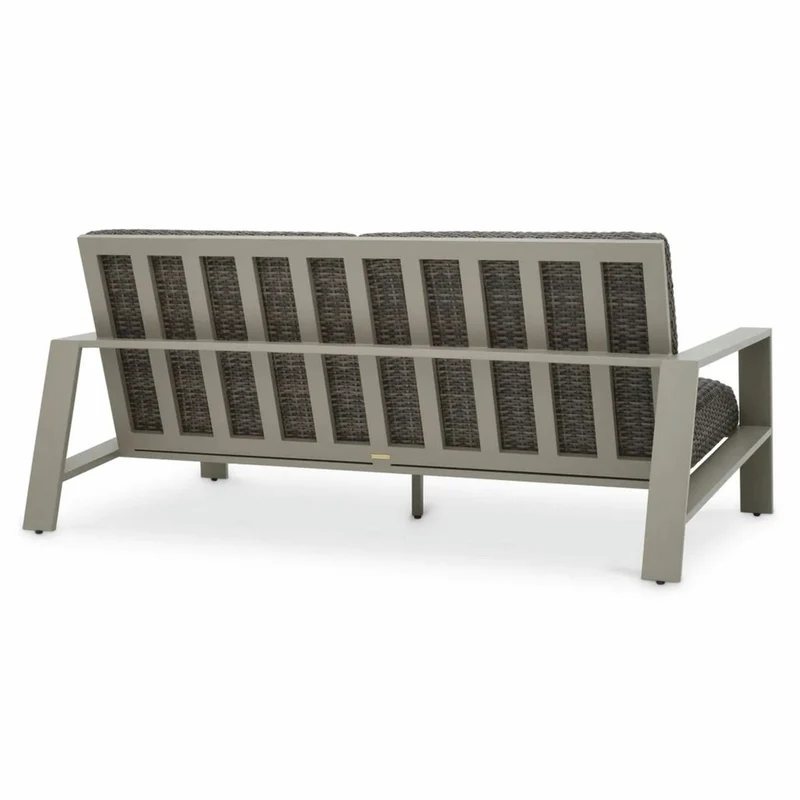 Casa Padrino Luxus Kunstrattan Garten Sofa Grau 180 cm - Garten Möbel