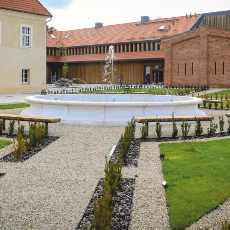 Casa Padrino Barock Springbrunnen Umrandung Grau Ø 700 cm - Barock Garten Deko